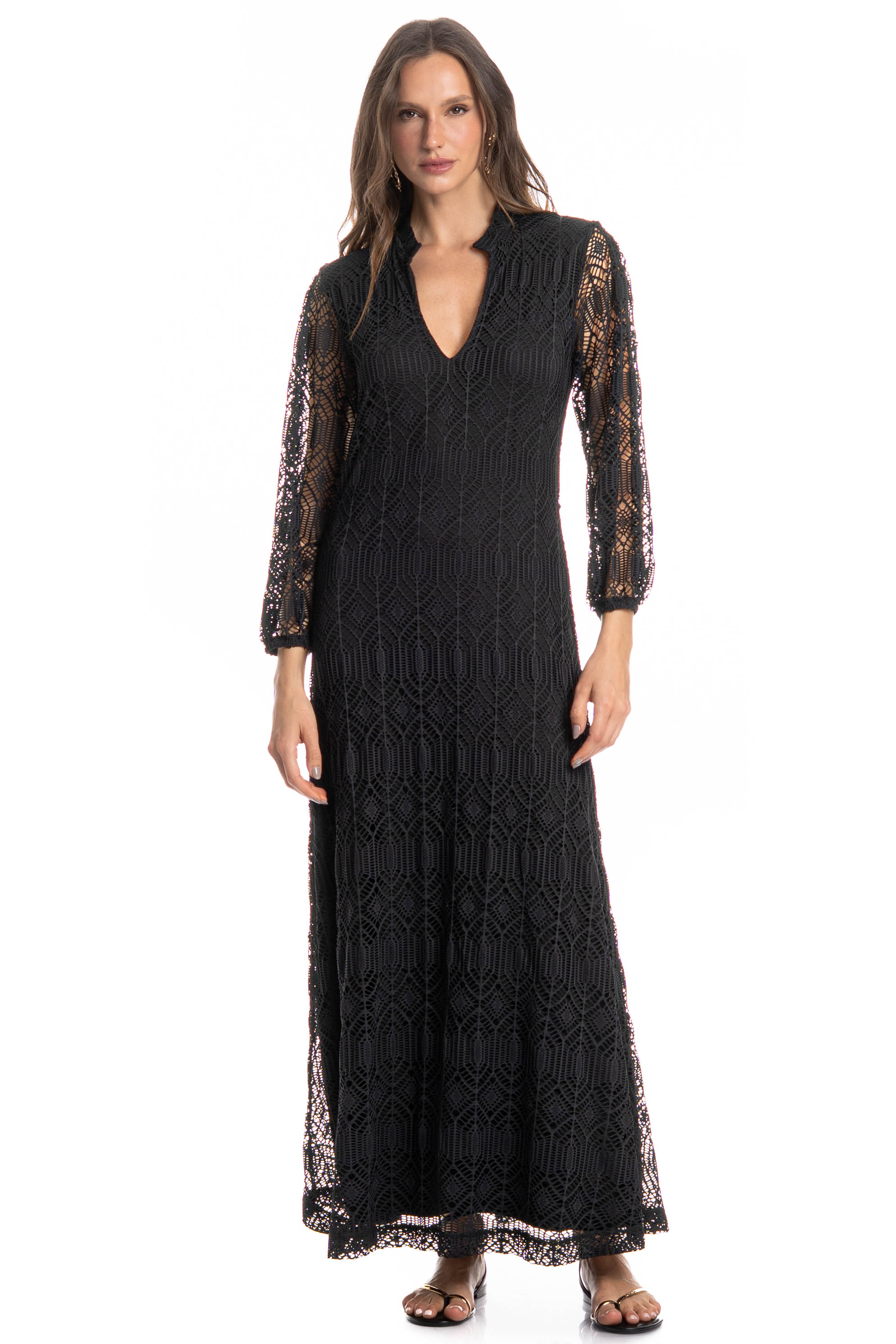 Vestido Longo Com Manga Estocolmo - Imagem 1