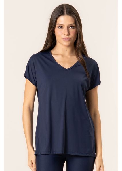 Camiseta Decote V Basic Pulse Vivame Azul-marinho - Imagem 1
