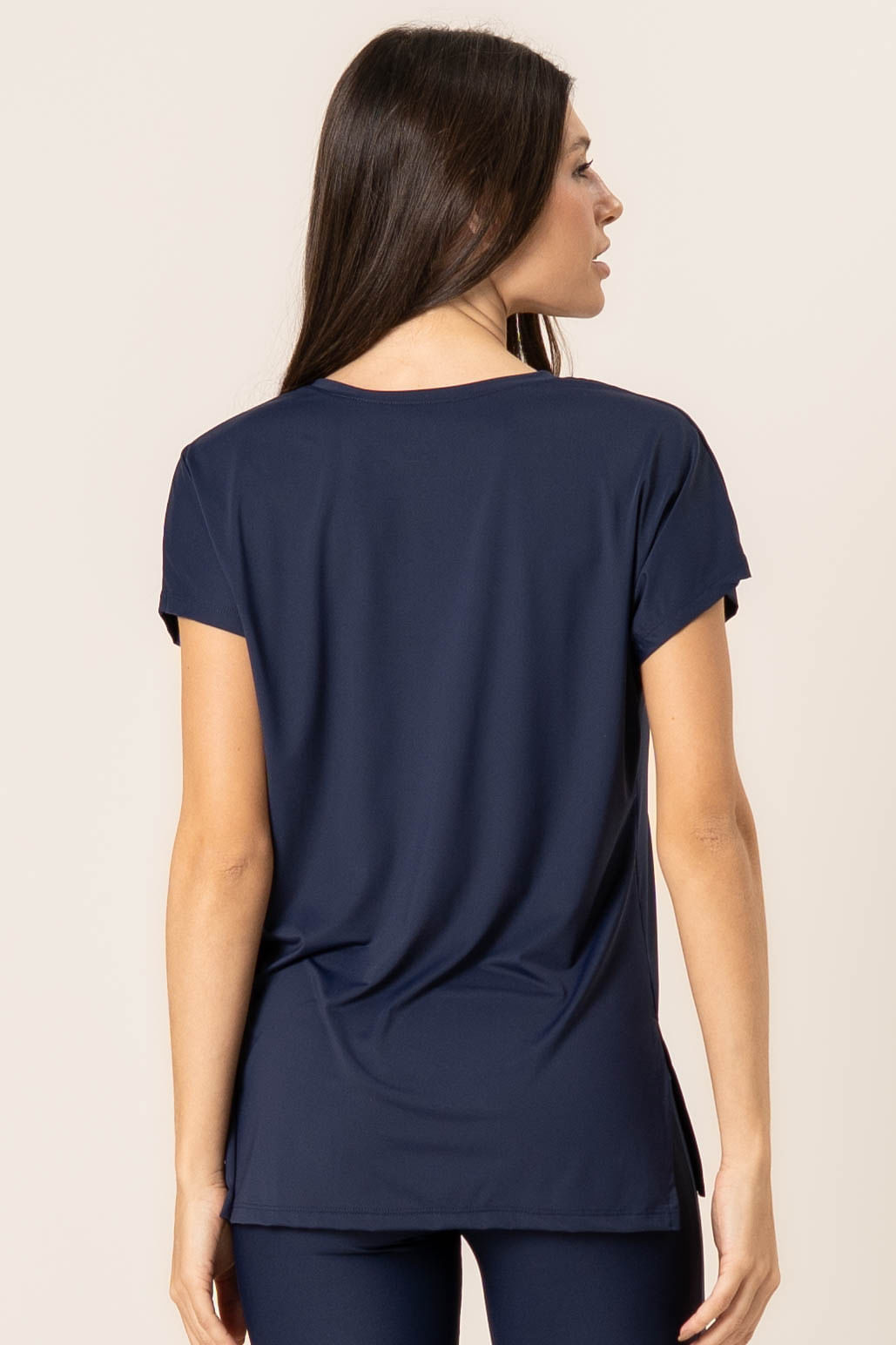 Camiseta Decote V Basic Pulse Vivame Azul-marinho - Imagem 2