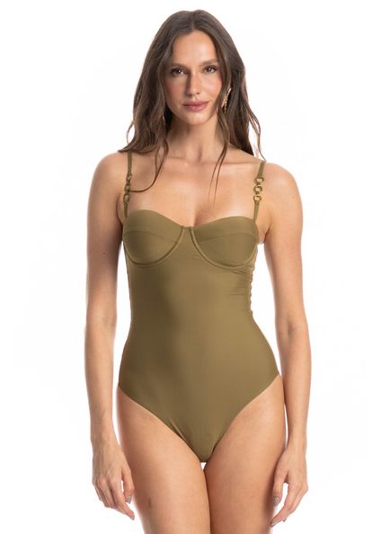 Maiô Corset Slim Fio Duplo Erva Doce Verde - Imagem 1