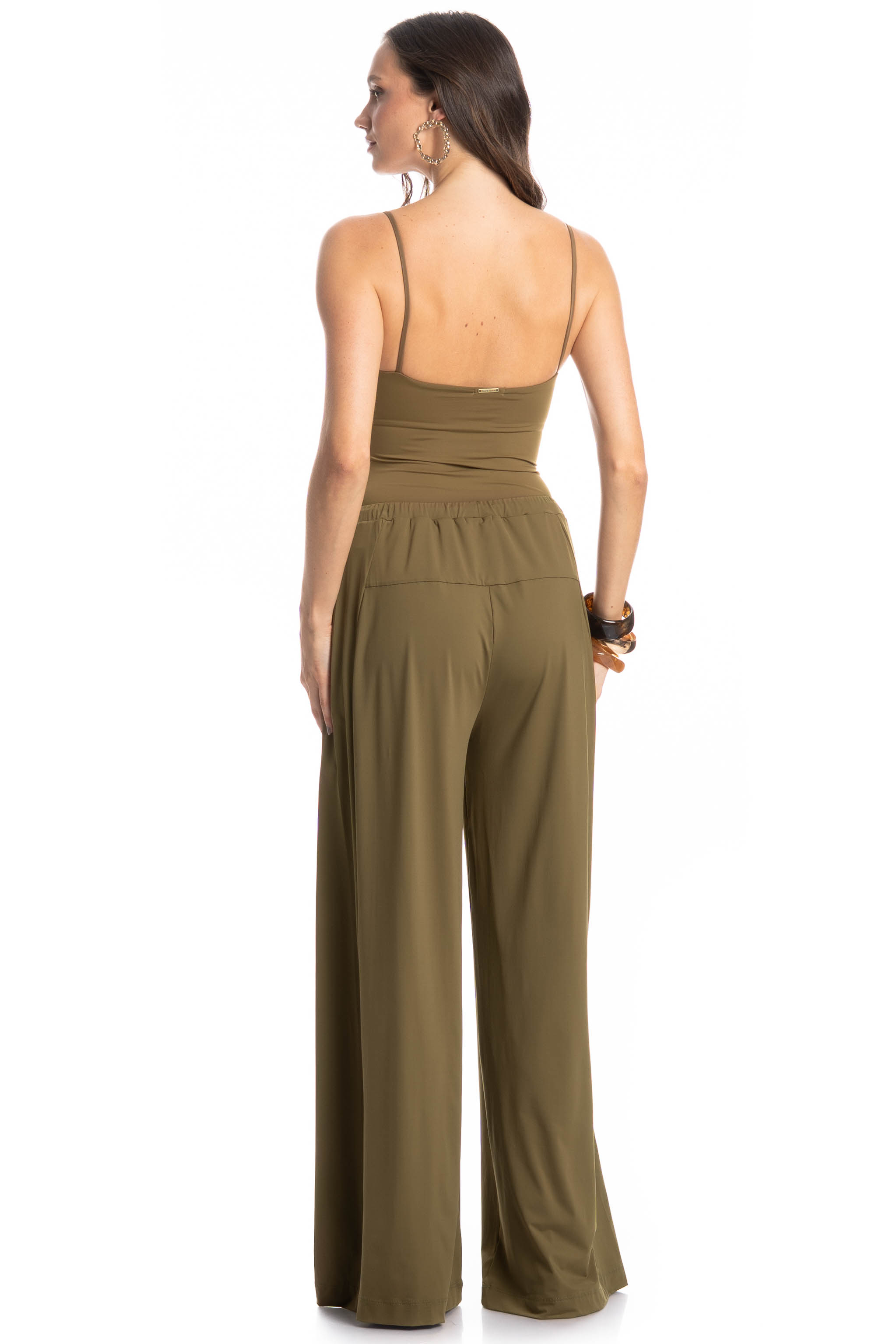 Calça Feminina Com Bolso Málaga Erva Doce Verde - Imagem 2