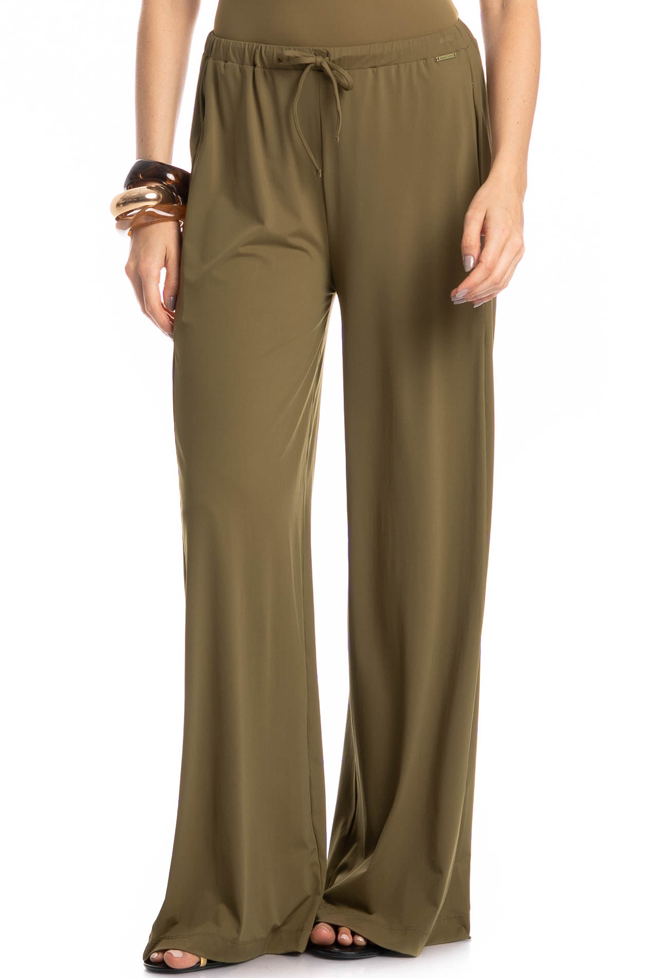 Calça Feminina Com Bolso Málaga Erva Doce - Imagem 3 - Mobile