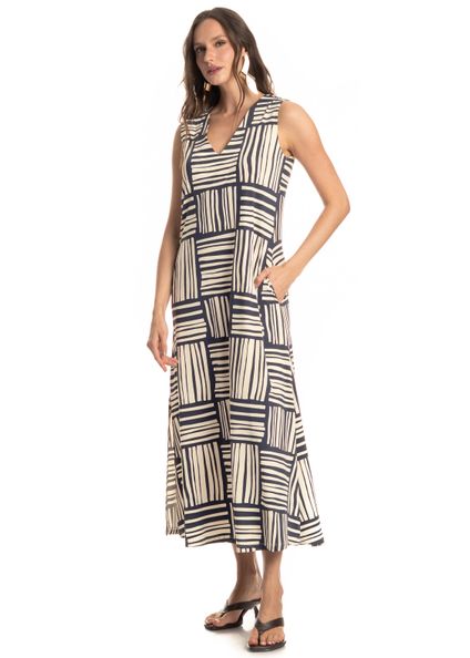 Vestido Com Bolso Montreal Azul-marinho - Imagem 1