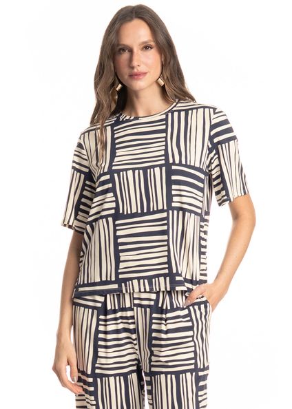 Blusa Ampla Feminina Montreal Azul-marinho - Imagem 1