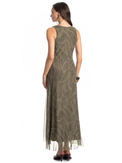 Vestido Evasê De Tule Safari - Imagem 2 - Desktop