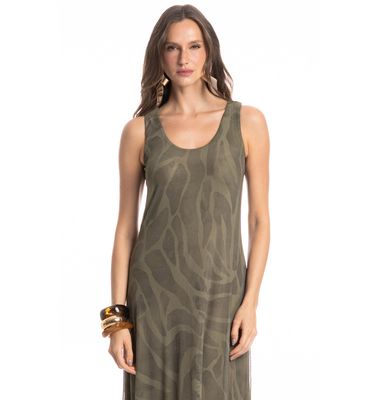 Vestido Evasê De Tule Safari - Imagem 3 - Mobile