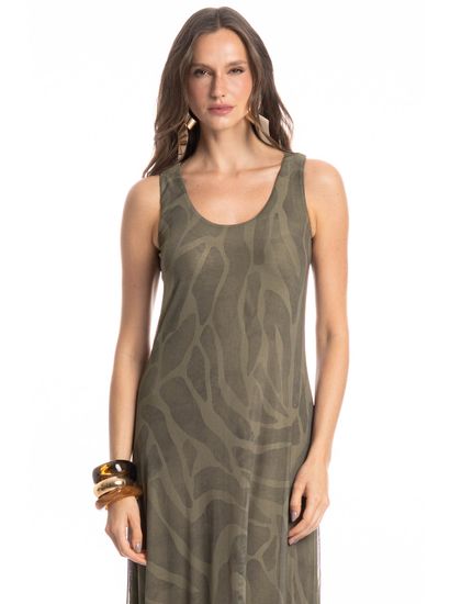 Vestido Evasê De Tule Safari - Imagem 3 - Desktop
