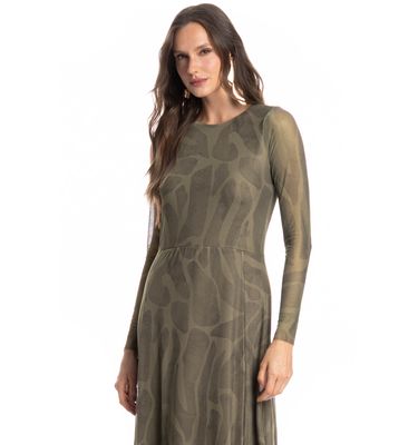 Vestido De Tule Com Manga Longa Safari - Imagem 3 - Mobile