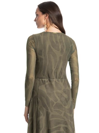 Vestido De Tule Com Manga Longa Safari - Imagem 4 - Desktop