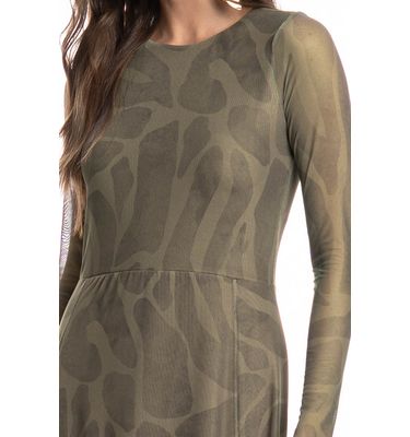 Vestido De Tule Com Manga Longa Safari - Imagem 5 - Mobile