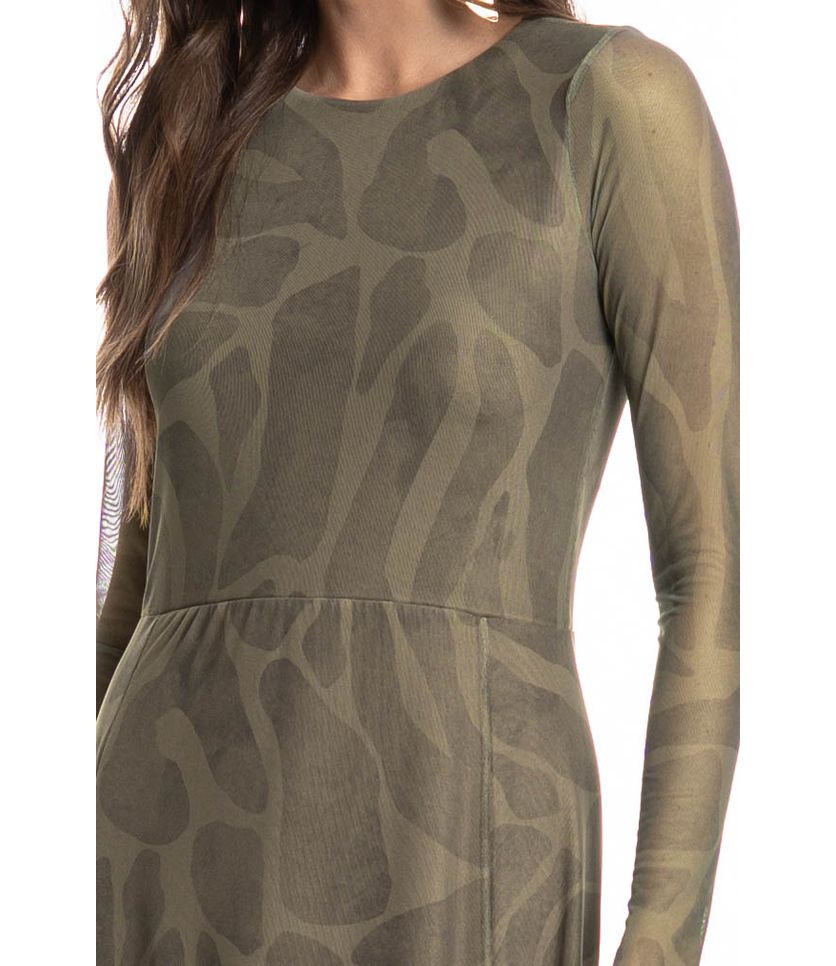 Vestido De Tule Com Manga Longa Safari - Imagem 5 - Desktop