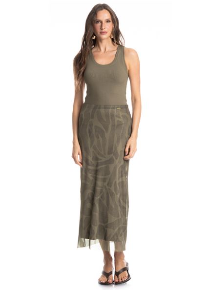 Saia De Tule Safari Verde - Imagem 1