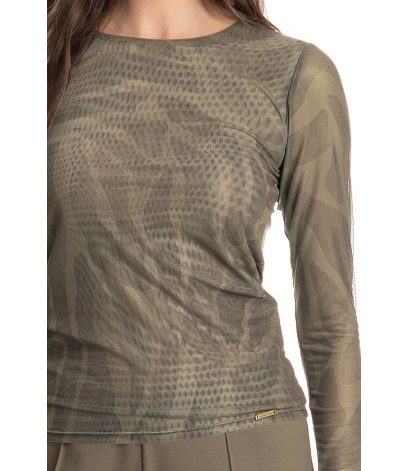 Blusa Manga Longa De Tule Safari - Imagem 5 - Desktop