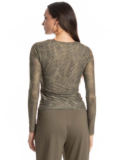 Blusa Manga Longa De Tule Safari - Imagem 2 - Desktop