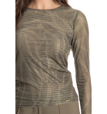 Blusa Manga Longa De Tule Safari - Imagem 5 - Mobile
