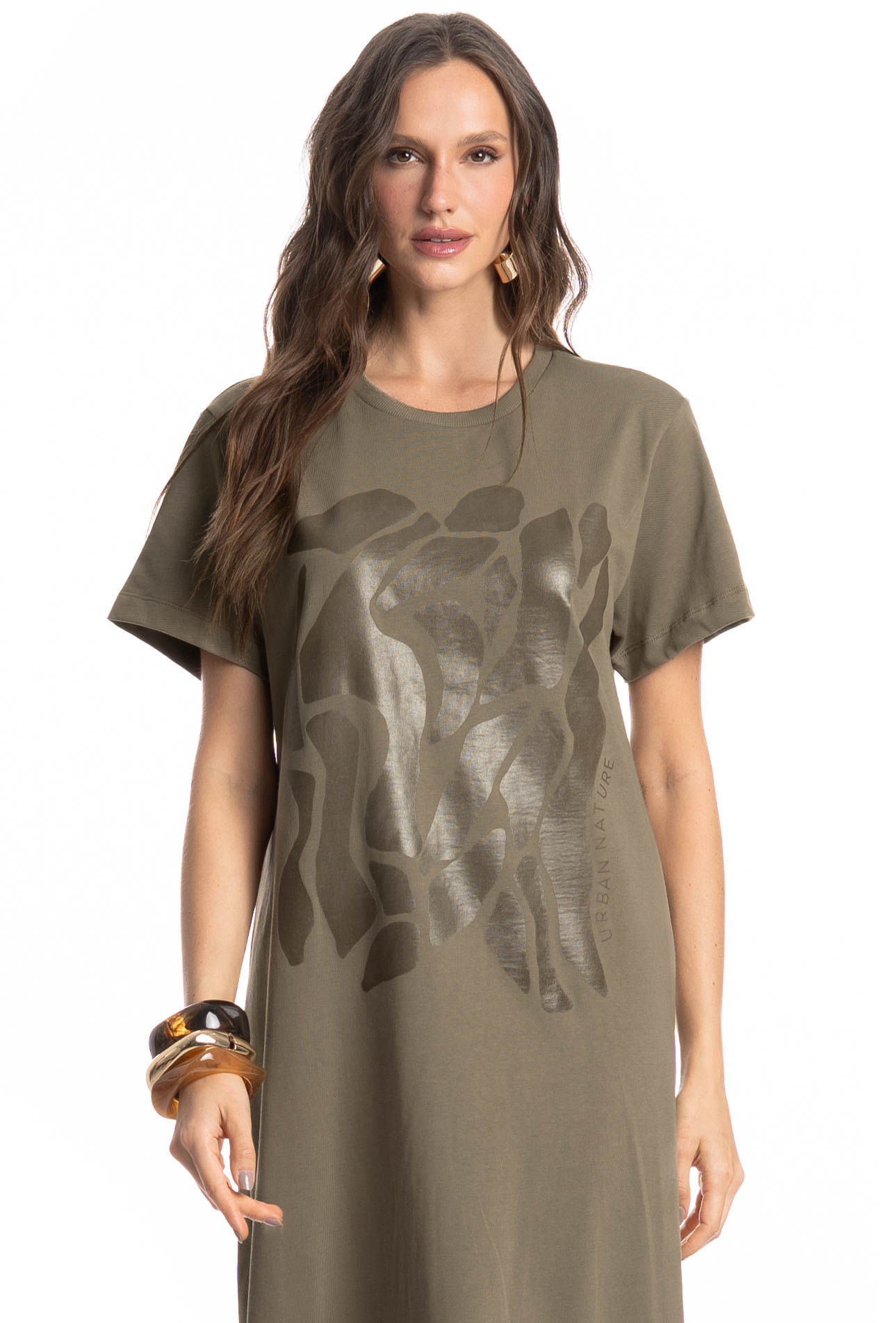 Vestido Com Manga Safari - Imagem 3 - Mobile