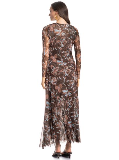 Vestido De Tule Com Combinete Franzido Jardim - Imagem 2 - Desktop