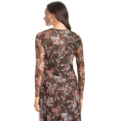 Vestido De Tule Com Combinete Franzido Jardim - Imagem 4 - Mobile