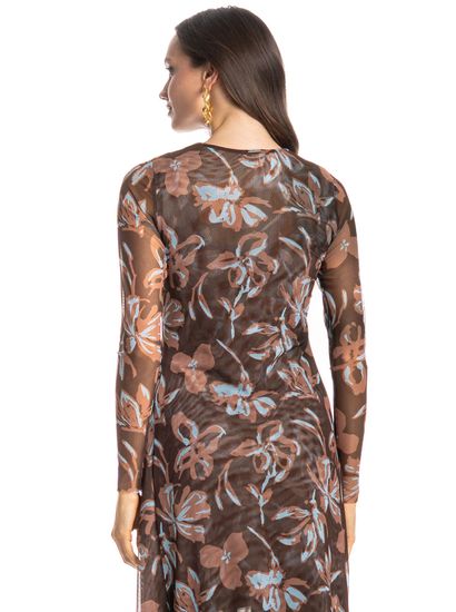 Vestido De Tule Com Combinete Franzido Jardim - Imagem 4 - Desktop