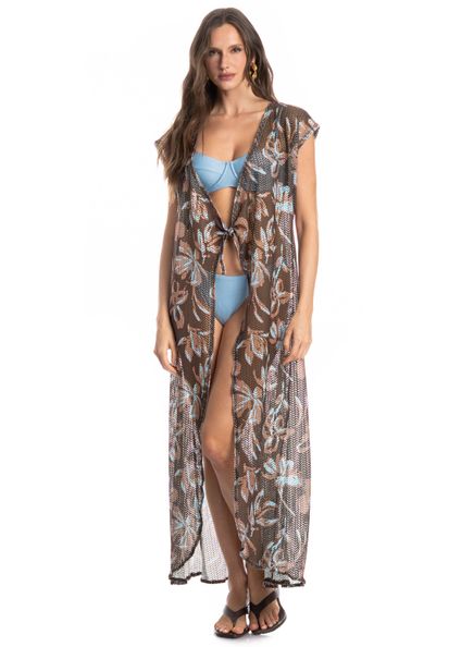 Kaftan Jardim Marrom - Imagem 1