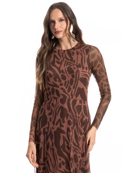 Vestido De Tule Com Manga Longa Colinas - Imagem 3 - Desktop