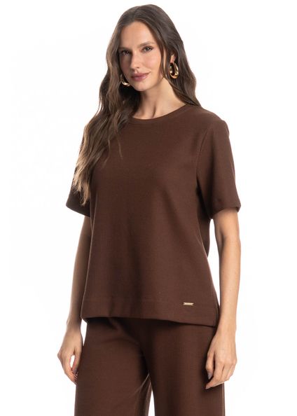 Blusa Feminina Giulia Marrom - Imagem 1
