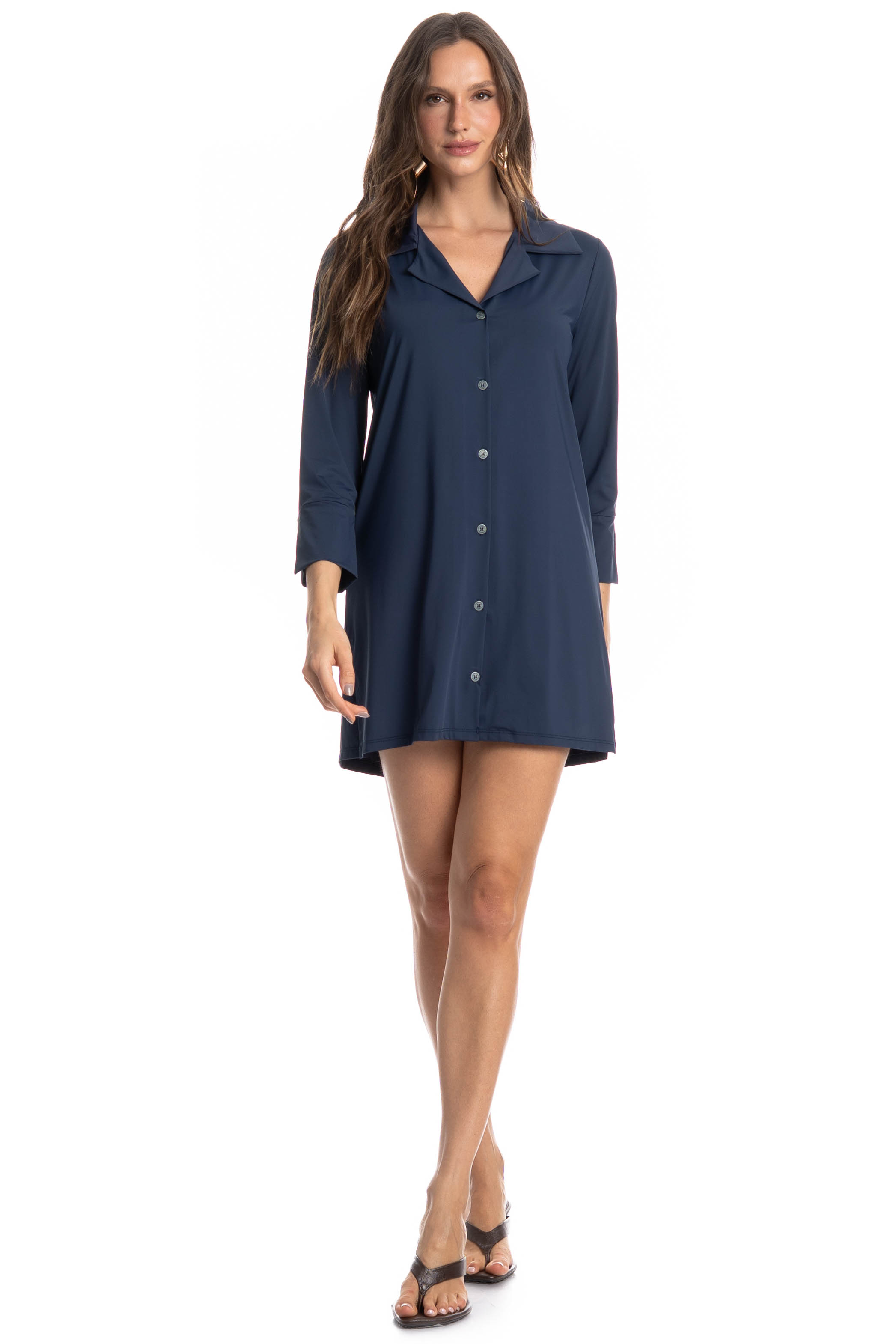 Camisa Feminina Abotoada Breeze - Imagem 3 - Mobile