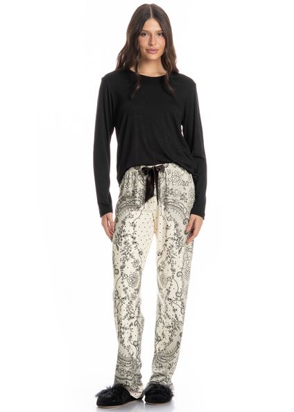 Pijama Feminino Longo Chiara Branco - Imagem 1