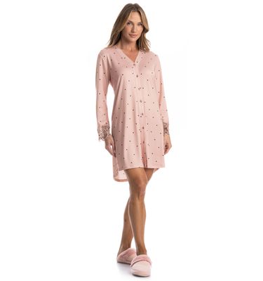Camisão Manga Longa Abotoado Laura - Imagem 3 - Mobile