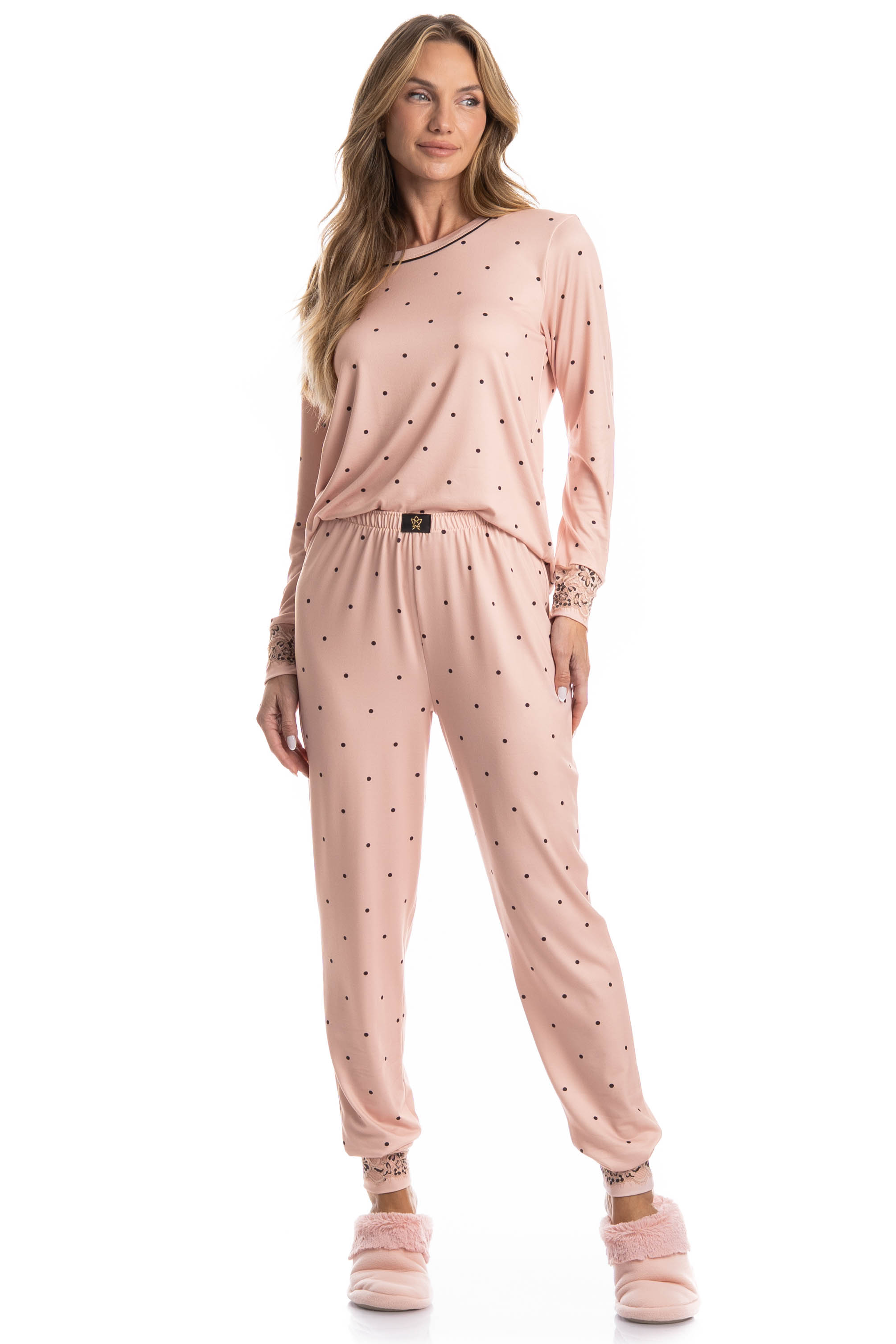 Pijama Feminino Longo Laura - Imagem 3 - Mobile