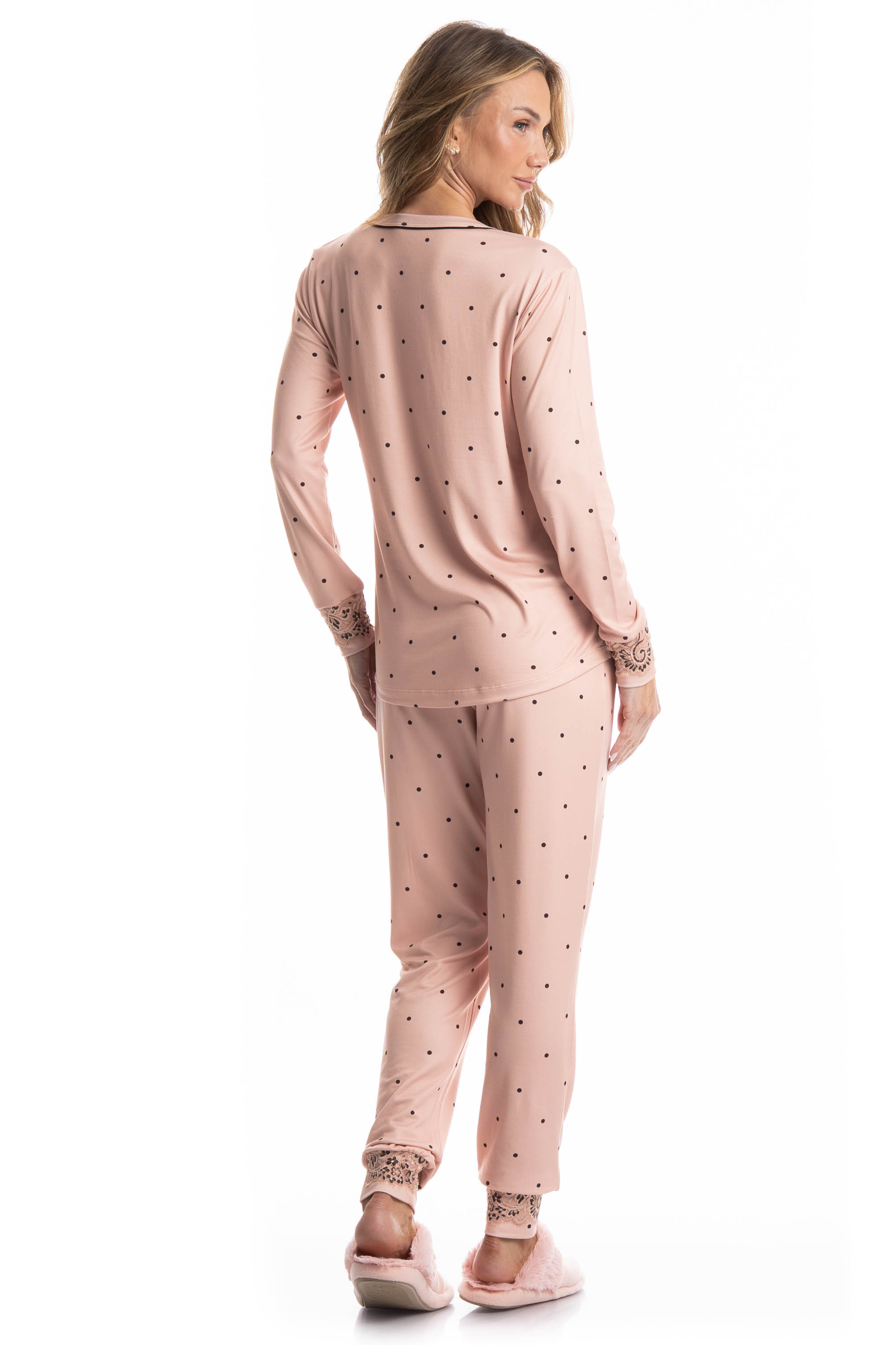 Pijama Feminino Longo Laura - Imagem 4 - Mobile