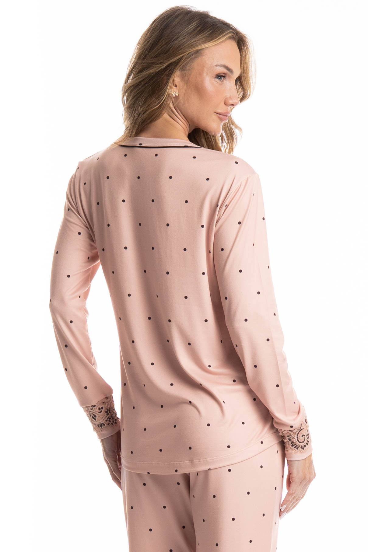 Pijama Feminino Longo Laura - Imagem 2 - Mobile