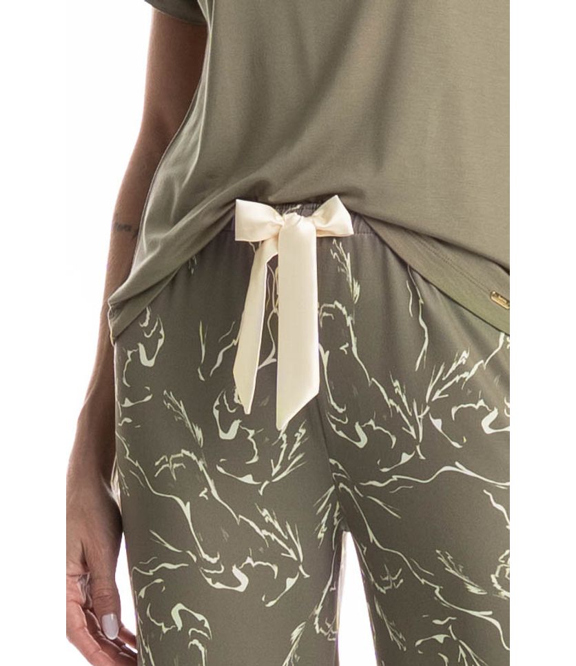 Pijama Feminino Longo Manga Curta Ártemis - Imagem 5 - Desktop