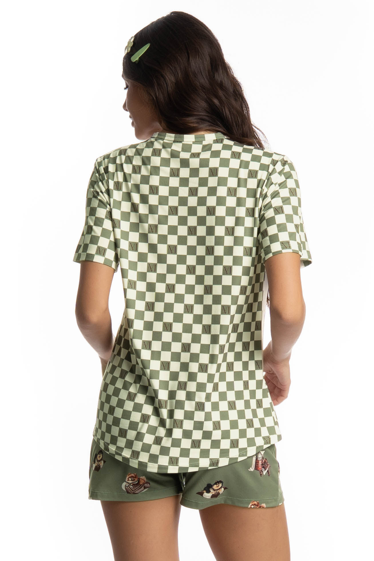 Pijama Curto Country Moka Verde - Imagem 2