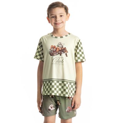 Pijama Curto Infantil Unissex Country Moka - Imagem 3 - Mobile