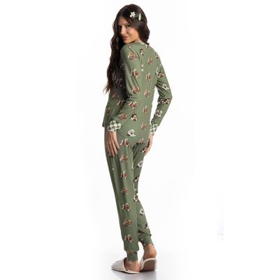 Pijama Longo Feminino Country Moka - Imagem 2 - Mobile