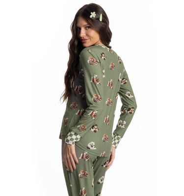 Pijama Longo Feminino Country Moka - Imagem 4 - Mobile