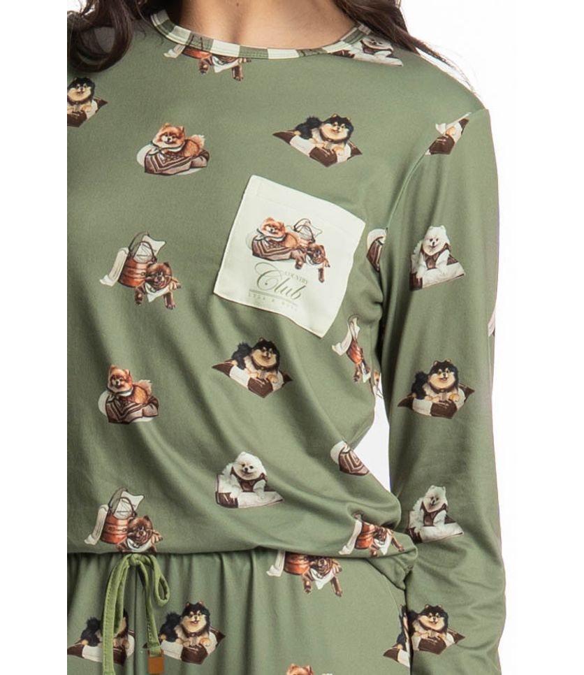 Pijama Longo Feminino Country Moka - Imagem 5 - Desktop