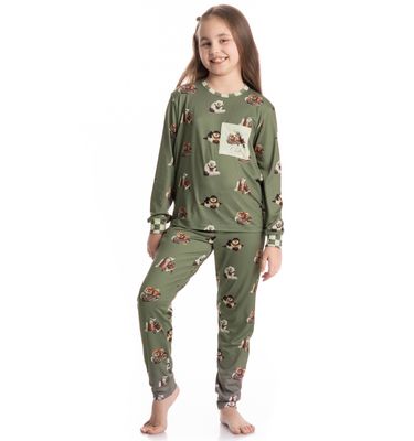 Pijama Longo Infantil Unissex Country Moka - Imagem 3 - Mobile