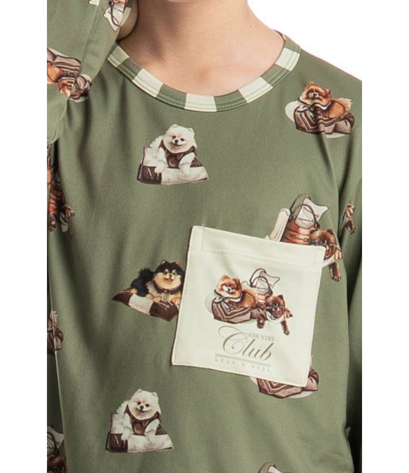 Pijama Longo Infantil Unissex Country Moka - Imagem 5 - Desktop