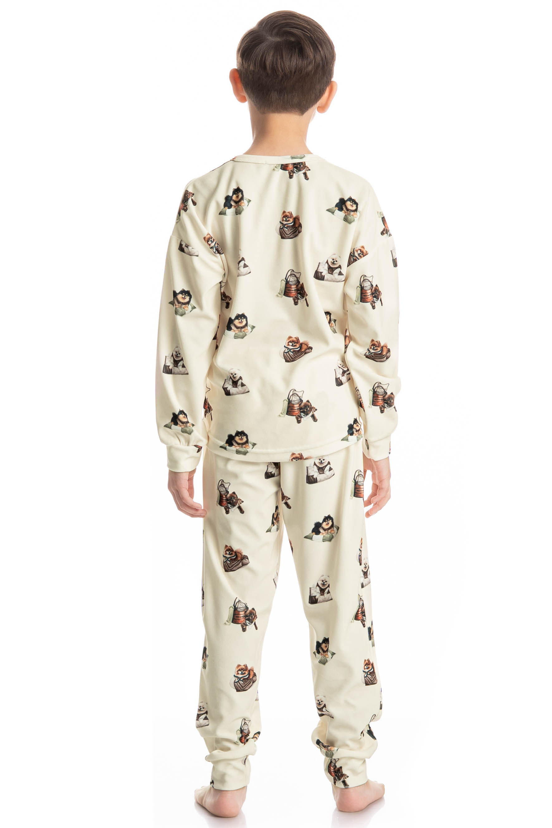 Pijama Longo Infantil Unissex Velvet Country Moka - Imagem 4 - Mobile