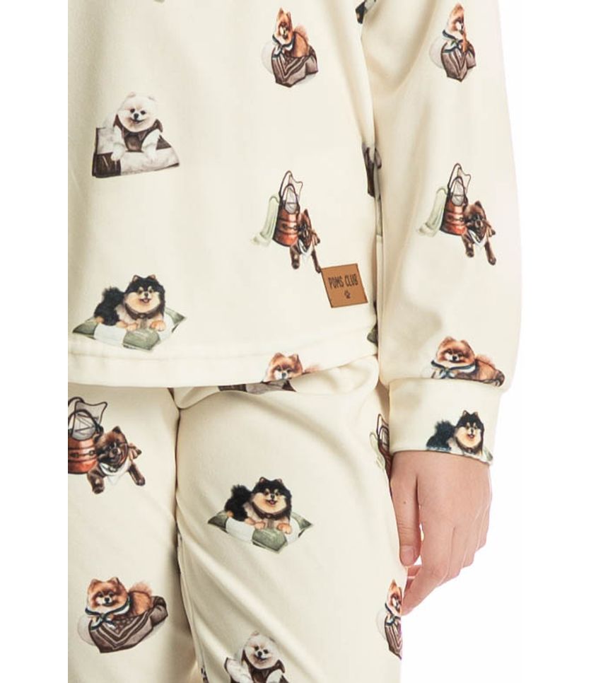 Pijama Longo Infantil Unissex Velvet Country Moka - Imagem 5 - Desktop