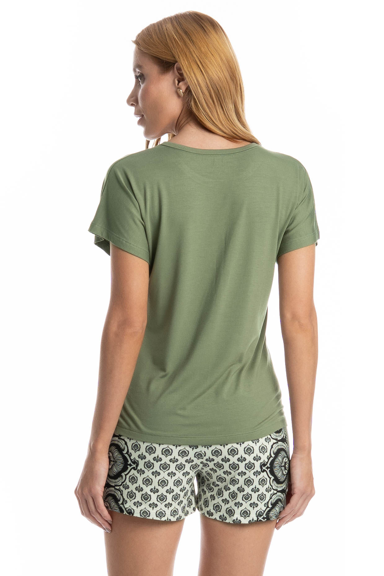 Pijama Curto Feminino Constanza Verde - Imagem 2