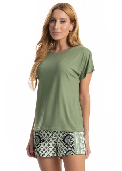 Pijama Curto Feminino Constanza Verde - Imagem 1