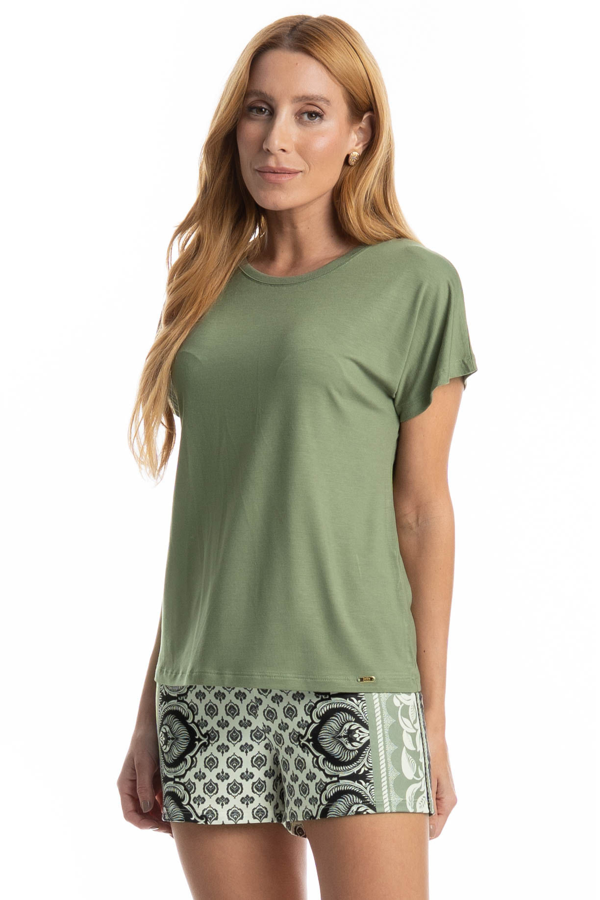 Pijama Curto Feminino Constanza Verde - Imagem 1