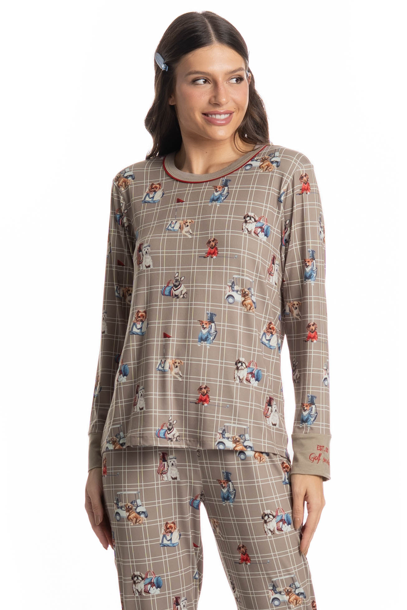 Pijama Longo Dogs Golf - Imagem 3 - Mobile