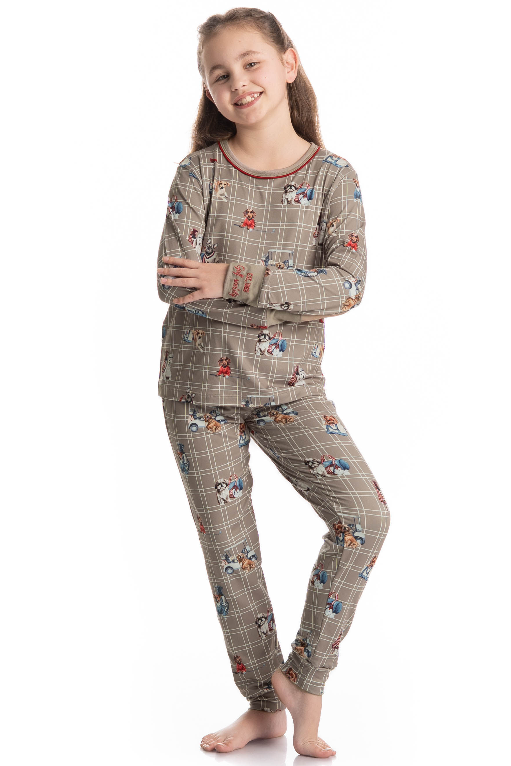 Pijama Longo Infantil Unissex Dogs Golf - Imagem 3 - Mobile