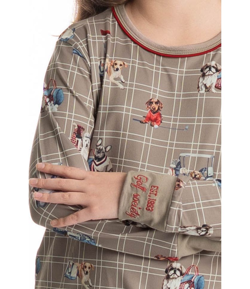 Pijama Longo Infantil Unissex Dogs Golf - Imagem 5 - Desktop