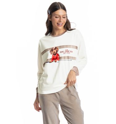 Pijama Feminino Longo Velvet Dogs Golf - Imagem 3 - Mobile