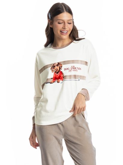 Pijama Feminino Longo Velvet Dogs Golf - Imagem 3 - Desktop